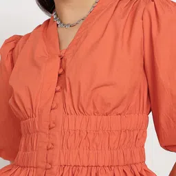 Asami Puff Sleeve Peplum Top image 2