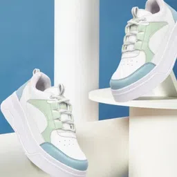Adiso Women White Colourblocked Round Toe Casual Sneakers-picture-12