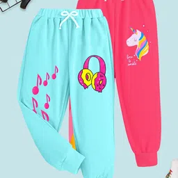 YK Girls Pack Of 2 Printed Mid-Rise joggers-picture-24