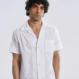 Terra Luna Men Cuban Collar Solid Khadi Casual Shirt-picture-29