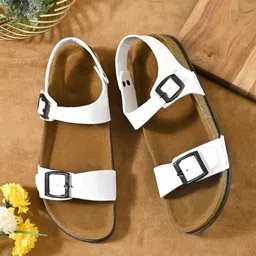 CORSICA Women Solid Round Toe Regular Height Buckle Closure T-Strap Flats-picture-28