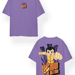 Chhota Bheem Boys Chhota Bheem Graphic Printed Round Neck Cotton Oversized T-shirt image 2