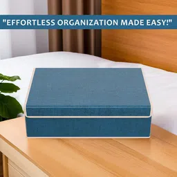 Kuber Industries Navy Blue & White Pack of 2 Grid Top Flap Undergarments Organisers image 3