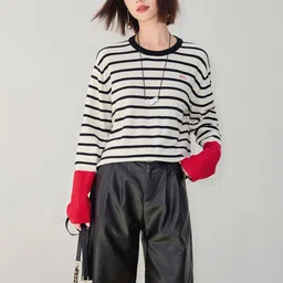 JC Collection Women Striped Pullover-picture-38