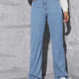 AAHWAN Women Wide Leg High-Rise Stretchable Jeans-image-79