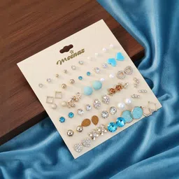 MEENAZ Gold-Plated Alloy Artificial Stones and Beads Studs-image-38
