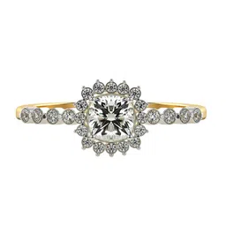 VALANOVA Women Sterling Silver Plated With Gold & Certified Lab Grown Diamond Ring 0.66cts-picture-24