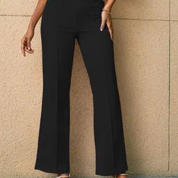 Corsica Women Relaxed Regular Fit High-Rise Flat-Front Parallel Trousers-image-24