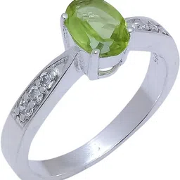 anika jewellers Green Peridot Topaz Natural Gemstone 925 Sterling Silver Ring For Her Cr-16-5 Sterling Silver Ring-picture-43