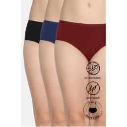 Zivame Low Rise Full Coverage Hipster Panty - Multicolor (Pack of 3)-picture-2