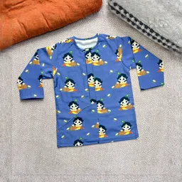 Bhaakur Infant Boys Printed Round Neck Long Sleeves Pure Silk Kurta And Pyjamas image 2