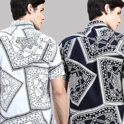 TIGER SNAKE Pack Of 2 Ethnic Motifs Printed Comfort Fit Casual Shirts image 2
