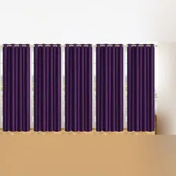 BELLA TRUE Purple 5 Pieces Long Door Curtains-image-51