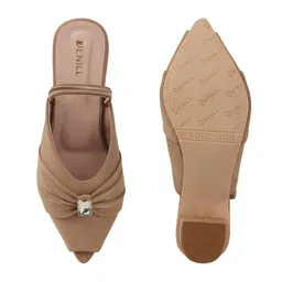 Denill Women Embellished Pointed Toe Block Heeled Pumps image 2