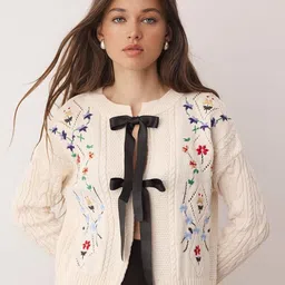Trendyol Women Floral Cardigan with Embroidered Detail-image-65