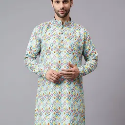 Floura Men Geometric Printed Kurta-picture-15