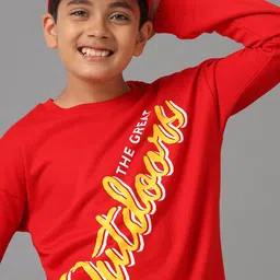 UNDER FOURTEEN ONLY Boys Typography Printed Cotton Sweatshirt image 5