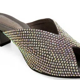 Kneetoes Women Crystalshine Embellished Block Heels image 4