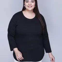 IN Love Women Solid Round Neck Cotton T-shirt-image-35