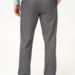The Pant Project Men Black & White Textured Water Repellent Relaxed Fit Formal Pant image 2