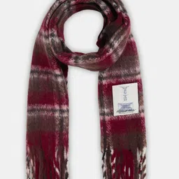 Jack & Jones Checked Casual Scarf With Tasselled Border image 2