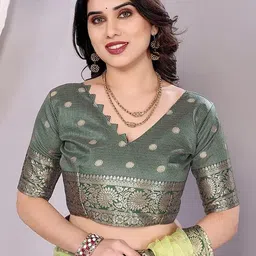 Mitera Geometric Woven Design Zari Banarasi Saree image 4