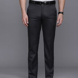 Raymond Men Checked Slim Fit Formal Trousers-picture-12