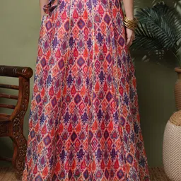 neudis Women Floral Print Flared Multicolor Skirt image 2