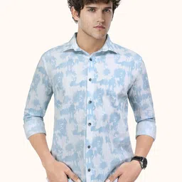 ROUGHELLS Men Slim Fit Abstract Printed Spread Collar Casual Shirt-image-15
