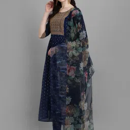 VredeVogel Women Chanderi Kurta with Legging and Dupatta-picture-40