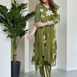 SZN Women Printed Regular Kurta & Trousers With Dupatta image 3