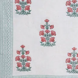 Baarno Red & Green Floral 210 TC King Bedsheet with 2 Pillow Covers image 2