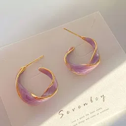 Estailo fashion Gold-Plated Crash Circular Half Hoop Earrings-picture-17