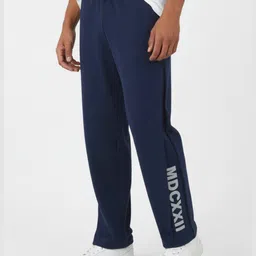 glitchez Men Typography Printed Mid-Rise Relaxed Fit Terry Track Pants-image-5