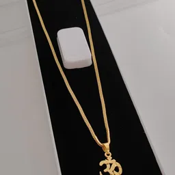 V.K.PAYAL.JEWELLERY Gold-Plated Contemporary Shaped Pendant With Chain image 1