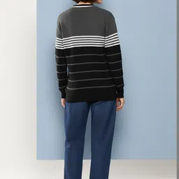 The Roadster Lifestyle Co Striped Woollen Pullover image 2