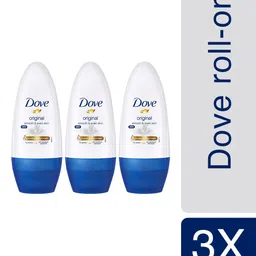 Dove Women Set of 3 Original Antiperspirant Deodorant Underarm Roll On - 50 ml each image 2