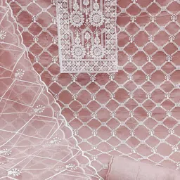 KALINI Embroidered Organza Unstitched Dress Material image 5