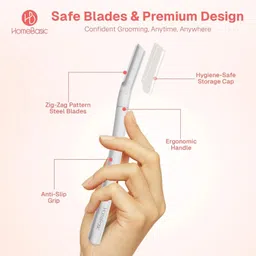 homebasic 4-in-1 Eyebrow Grooming Kit – Rust-Resistant Trimmer, Scissors, Tweezer & Razor, Women image 4