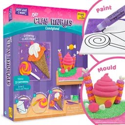 imagimake Clay Murals - Candyland - Modeling Clay & Glass Paint -5 Designs-Art & Craft Kit-picture-26