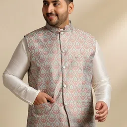 SOJANYA PLUS Woven Design Jacquard Silk Nehru Jacket-picture-17