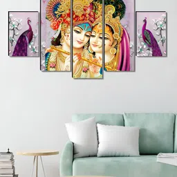 Myntra Elegant Homes Pink & Red 5 Piece Wood Religious Wall Paintings-image-21