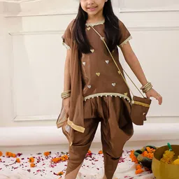 KID1 Girls Floral Embroidered Regular Kurti with Dhoti Pants & With Dupatta-picture-40