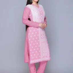 The Zigar Studio Women Ethnic Motifs Regular Pure Wool Kurta with Trousers & With Dupatta image 3