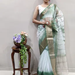 Rangtulika Ethnics Colourblocked Zari Organza Saree-picture-38
