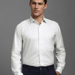 Luxure by Louis Philippe Men Classic Spread Collar Micro Checked Cotton Formal Shirt-picture-36