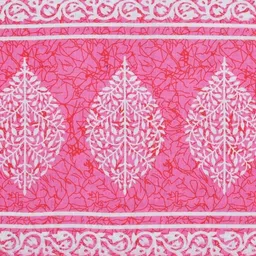 MILAAV Pink Ethnic Motifs 144 TC Single Bedsheet with 1 Pillow Covers image 3