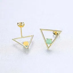 Bling Queen Stainless Steel Gold-Plated Triangular shaped Studs image 5