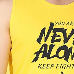 WOOSTRO Pack Of 2 Printed Super Combed Cotton Gym Vests VWS26(ALONE YELLOW)(RUN PEACOCK) image 3