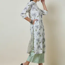 Soch Floral Printed Mandarin Collar Straight Kurta image 5